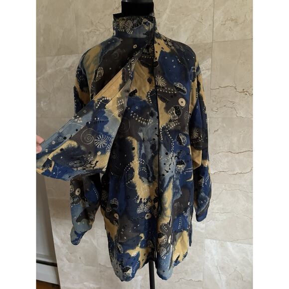 VTG Laurèl Escada Graphic Wool Tunic - EU 36 / US 6, Navy, Artsy Boho Lagenlook - Picture 5 of 11